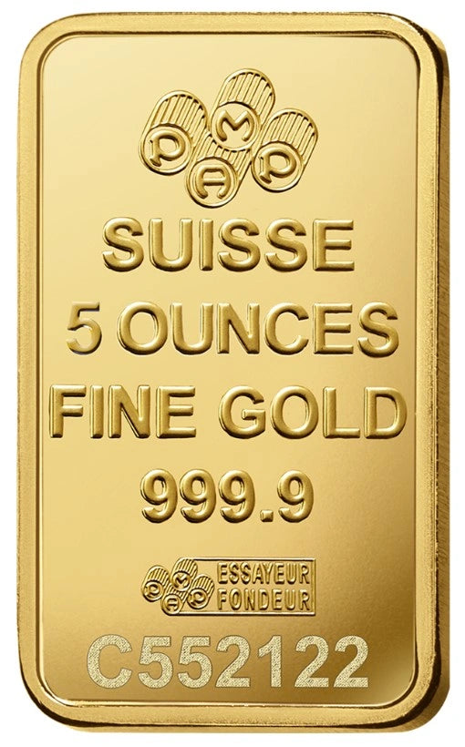 PAMP 5oz GOLD BAR Geprägt